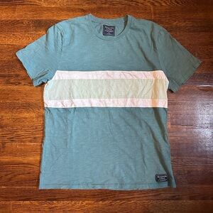 Men’s vintage Abercrombie & Fitch green/blue color block tee single stitch XL